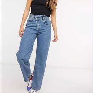 ASOS Asymmetrical wide leg jeans